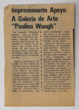 Impresionante apoyo a galería de arte Paulina Waugh.