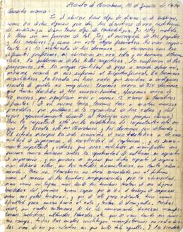 Carta de Sergio Arancibia a su madre, Chacabuco junio 1974