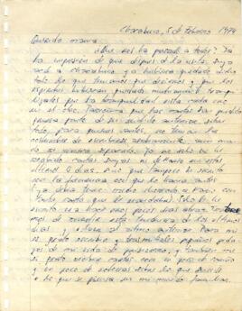 Carta de Sergio Valenzuela a su madre, Chacabuco, febrero 1974