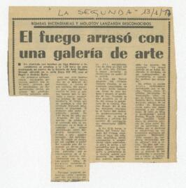 El fuego arrasó con una galería de arte.