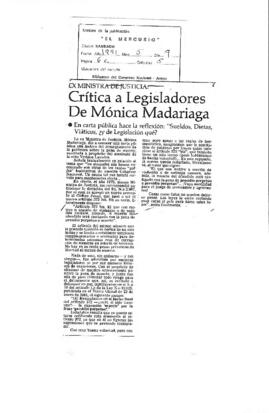 Crítica a legisladores de Mónica Madariaga