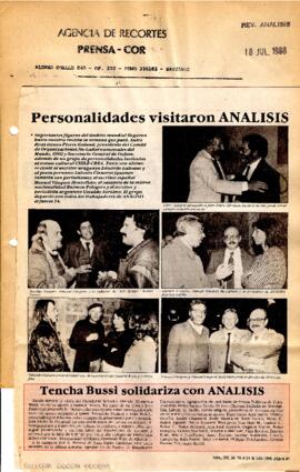 Personalidades visitaron Análisis.