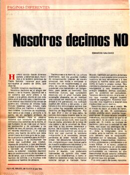 Eduardo Galeano: Nosotros decimos No.