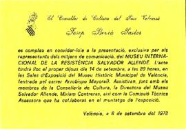 Invitación a la presentación del Museo Internacional de la Resistencia Salvador Allende.