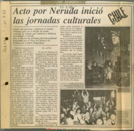 Acto por Neruda inició las jornadas culturales.