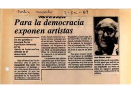 Para la democracia exponen artistas.