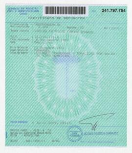 Certificado de defunción