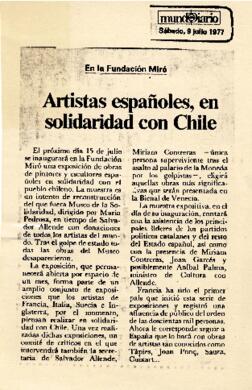 En la Fundación Miró: Artistas españoles, en solidaridad con Chile.