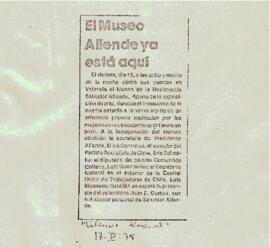 El Museo Allende ya está aquí.
