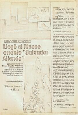 Arte contra Pinochet: Llegó el Museo errante Salvador Allende.