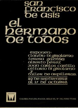 Folleto sobre exposición arpilleras “El hermano de todos”.