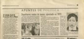 Sepultaron  restos de menor ejecutado en 1973