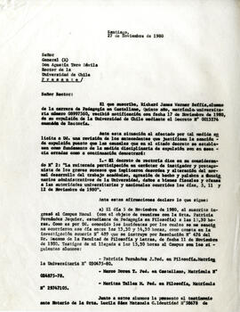 Señor rector: el que suscribe, Richard James Warner Soffia, alumno de la carrera de ...