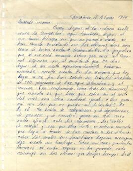 Carta de Sergio Arancibia a su madre - Chacabuco febrero 1974