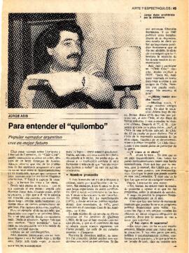 Jorge Asís: Para entender el quilombo.