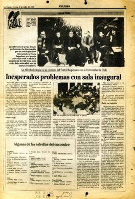 Inesperados problemas con sala inaugural.