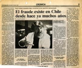 Pierre Galand: El fraude existe en Chile desde hace ya muchos años.