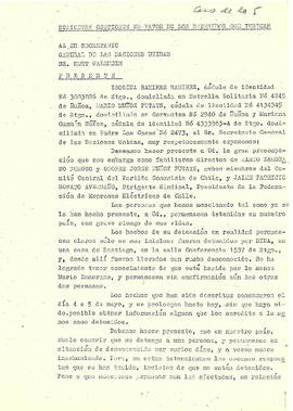 Solicitan gestiones en favor de los detenidos que indican (1)