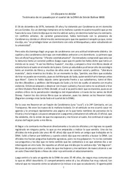 Un día para no Olvidar: testimonio de mi pasada por el cuartel de la DINA de Simón Bolívar 8800