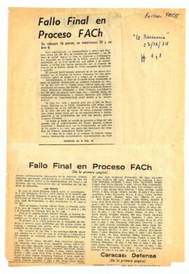 Fallo final en proceso FACh