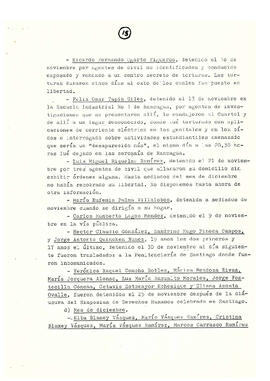 Memorándum acerca de las violaciones a los derechos humanos en Chile en diferentes campos de acci...