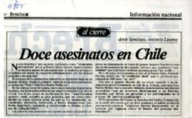 Doce asesinatos en Chile