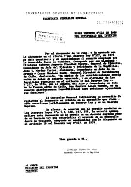 [ Sobre Decreto Nº 624 de 1978 del Ministerio del Interior]