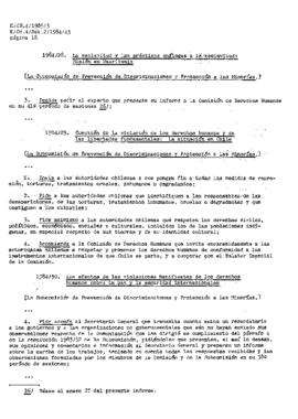 Informe de la Subcomisión de prevención de discriminaciones y protección a las minorías sobre su ...