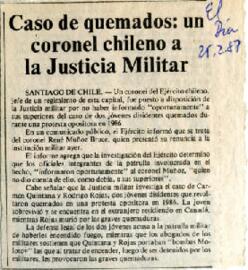 Caso quemados: un coronel chileno a la Justicia Militar