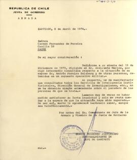 De mi mayor consideración: Refiriéndome a su atenta del 19 de diciembre de 1973...