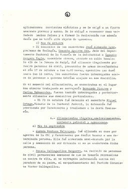 Memorándum acerca de las violaciones a los derechos humanos en Chile en diferentes campos de acci...