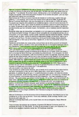 Manuel Contreras Valdebenito hijo del ex Director de la DINA…