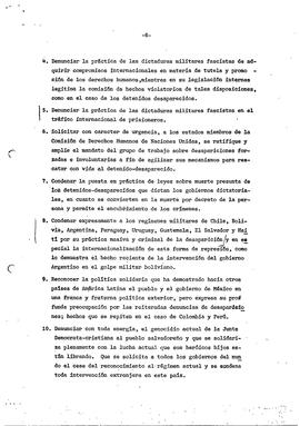 Acta Final del I congreso latinoamericano de Familiares desaparecidos. (6)