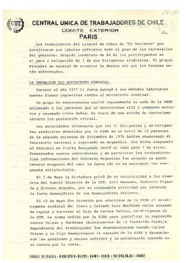 Documento del Comité Exterior a la quinta sesión de la Comisión Investigadora de los Crímenes de ...