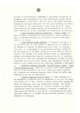 Memorándum acerca de las violaciones a los derechos humanos en Chile en diferentes campos de acci...