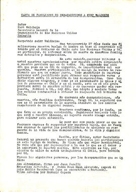 Carta de familiares de desaparecidos a Kurt Waldheim (1)