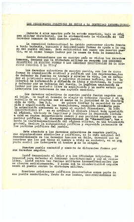 Anexo Num. 1. Declaración: Los prisioneros políticos de Chile a la comunidad internacional (3)
