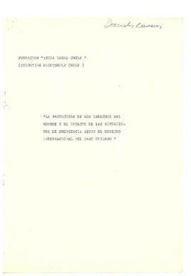 La protección de los derechos del hombre y el impacto de las situaciones de emergencia según el d...