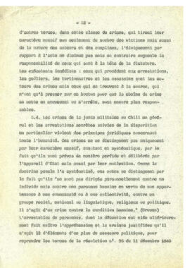 Le regime de terreur au Chile et la disparation des déteneus politiques. (53)