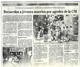 "Recuerdan a jóvenes muertos por agentes de la CNI"