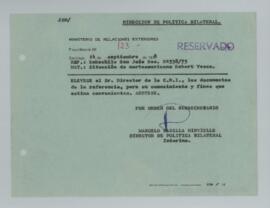 [Memorandum Reservado N°123 - Ministerio de Relaciones Exteriores - Dirección de Política Bilateral]