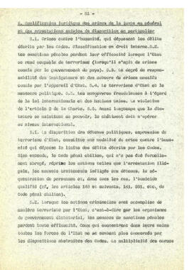 Le regime de terreur au Chile et la disparation des déteneus politiques. (51)