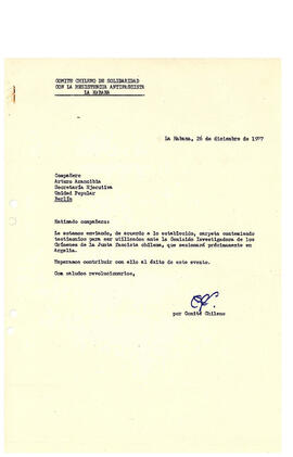 Compañero Arturo Arancibia, Secretaría Ejecutiva Unidad Popular, Berlín. (1)