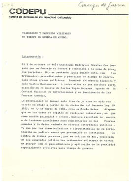 Tribunales y procesos militares de tiempo de guerra en Chile (1)