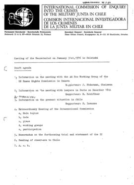 Meeting of the secretariat on January 31st, 1976 in Helsinki