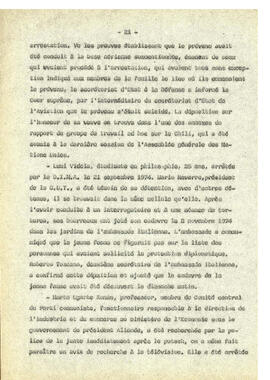 Le regime de terreur au Chile et la disparation des déteneus politiques. (21)