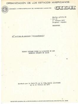 Tercer informe sobre la situación de los derechos humanos en Chile