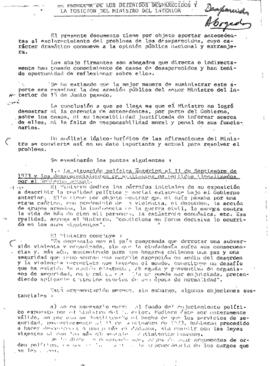 El problema de los detenidos desaparecidos y la posición del Ministro de Interior