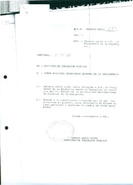 Oficio N° 273 del Ministerio de Educación