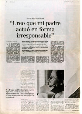 Marco Antonio Pinochet: “Creo que mi padre actuó en forma irresponsable” (1)